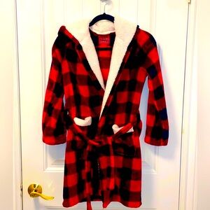 Boys Gingham Plaid Bathrobe, Soft & Cozy